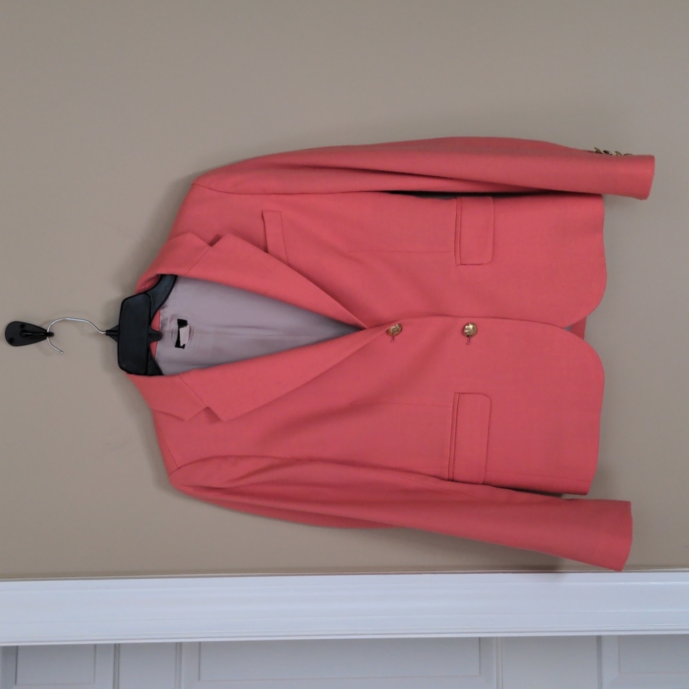 Whitman's light white wool salmon colored jacket from j.Crew